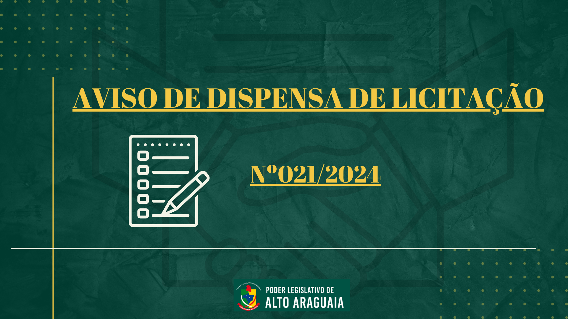 DISPENSA DE LICITAÇÃO Nº 021/2024